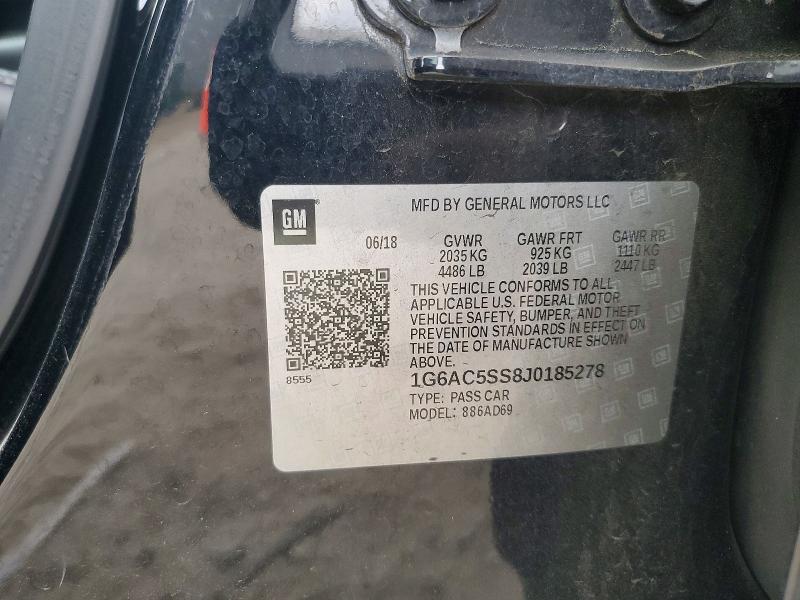 51145696 :رقم المزاد ، 1G6AC5SS8J0185278 vin ، 2018 Cadillac Ats مزاد بيع