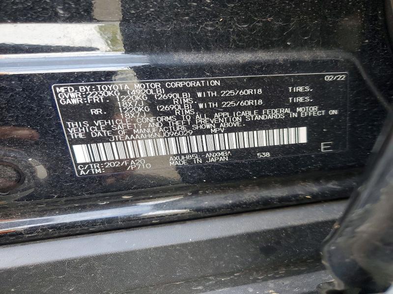 51503586 :رقم المزاد ، JTEAAAAH6NJ096029 vin ، 2022 Toyota Venza مزاد بيع