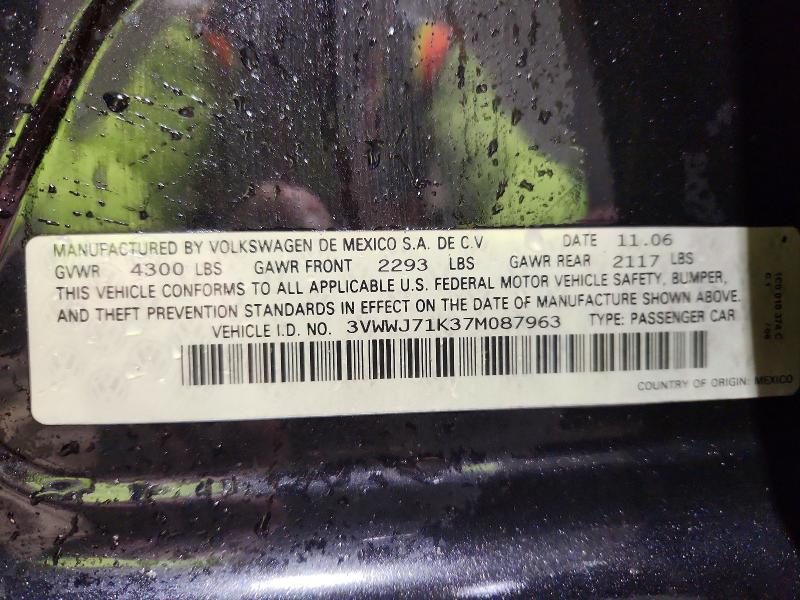 Продаж на аукціоні авто 2007 Volkswagen Jetta, vin: 3VWWJ71K37M087963, номер лоту: 50419256