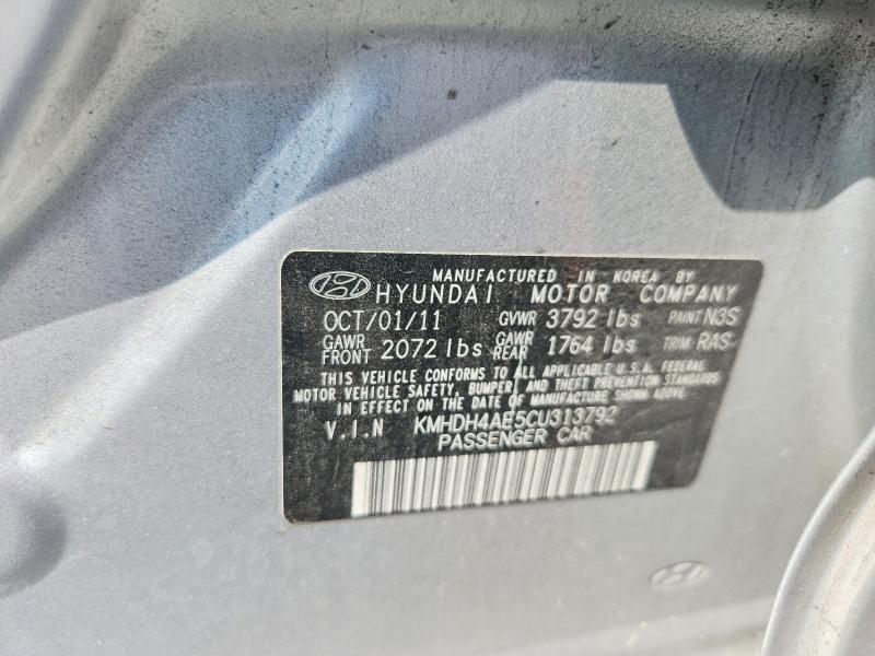 Aukcja sprzedaży 2012 Hyundai Elantra, vin: KMHDH4AE5CU313792, numer aukcji: 49951356