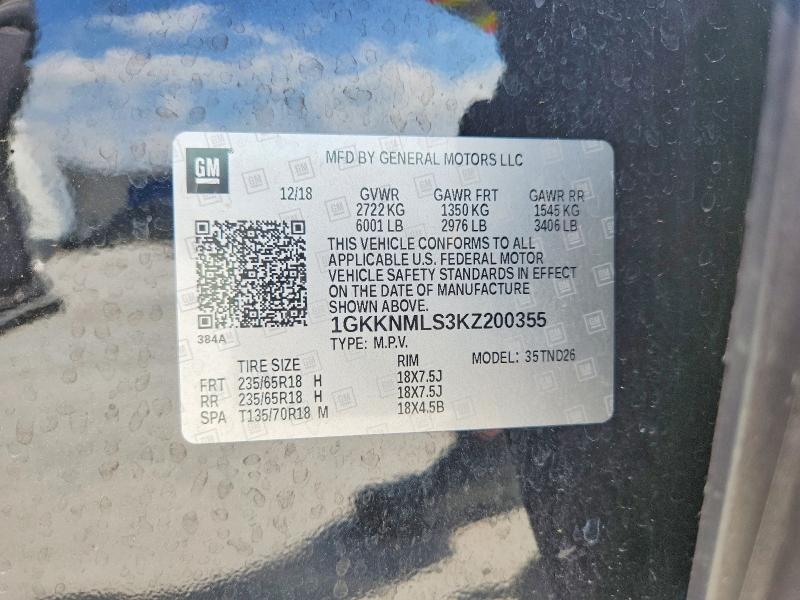 Aukcja sprzedaży 2019 Gmc Acadia, vin: 1GKKNMLS3KZ200355, numer aukcji: 51303126