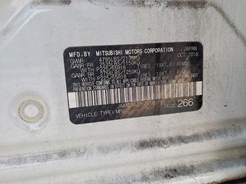Продаж на аукціоні авто 2017 Mitsubishi Outlander, vin: JA4AD3A32HZ010579, номер лоту: 48586306
