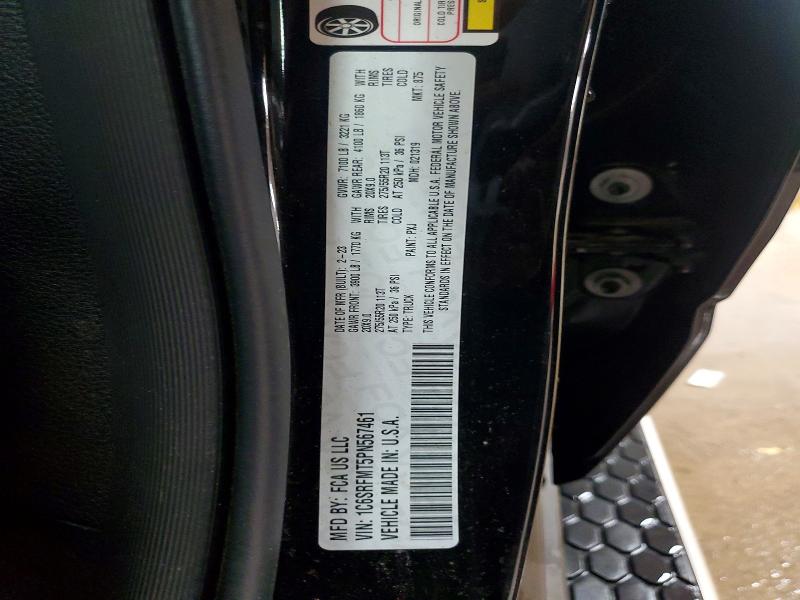 2023 Ram 1500 მანქანა იყიდება აუქციონზე, vin: 1C6SRFMT5PN567461, აუქციონის ნომერი: 50825226