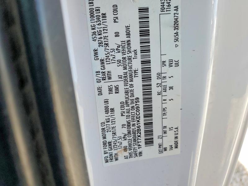 48932806 :رقم المزاد ، 1FT7X2B61KEC09759 vin ، 2019 Ford F250 مزاد بيع