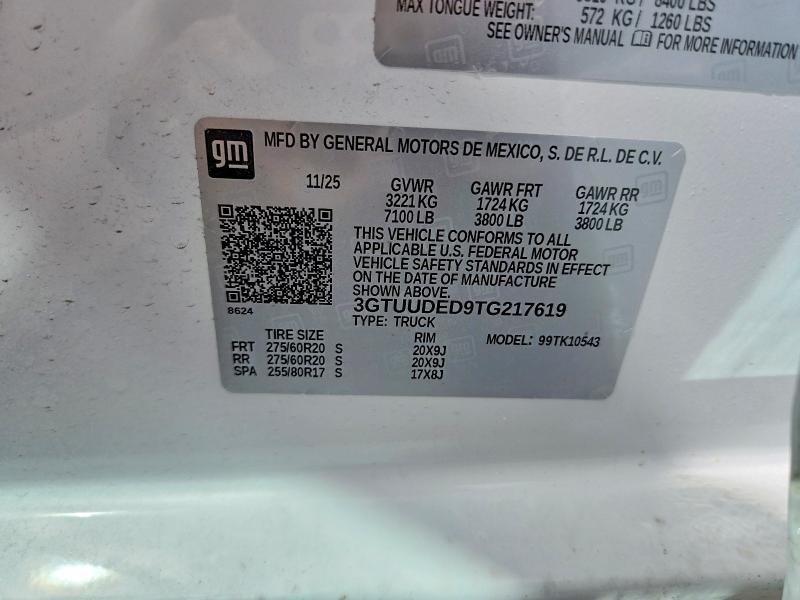 Продажа на аукционе авто 2026 Gmc Sierra, vin: 3GTUUDED9TG217619, номер лота: 48456316
