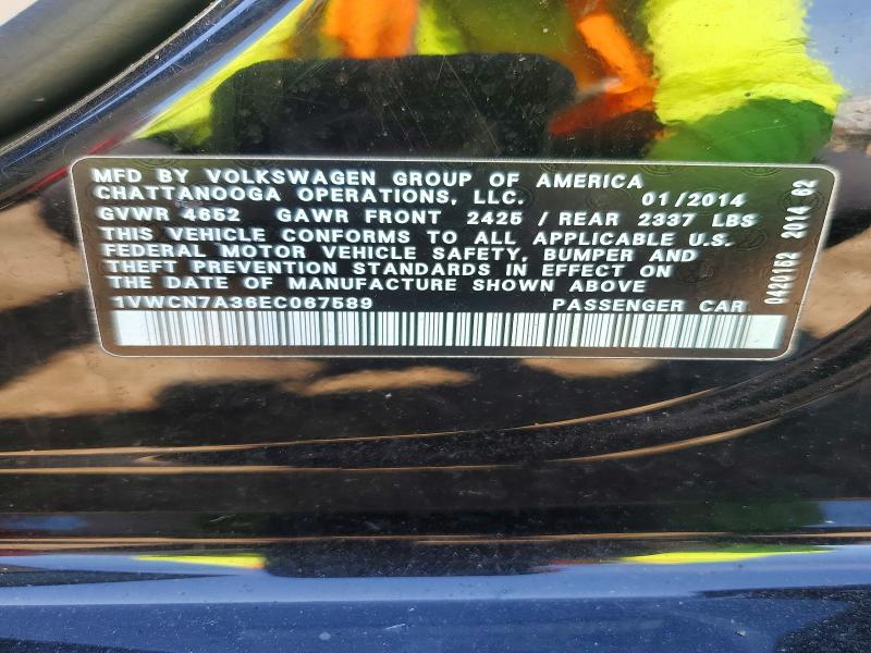 49339976 :رقم المزاد ، 1VWCN7A36EC067589 vin ، 2014 Volkswagen Passat مزاد بيع
