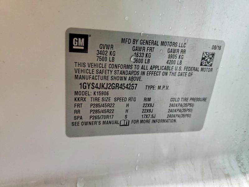 Продажа на аукционе авто 2016 Cadillac Escalade, vin: 1GYS4JKJ2GR454257, номер лота: 48973996