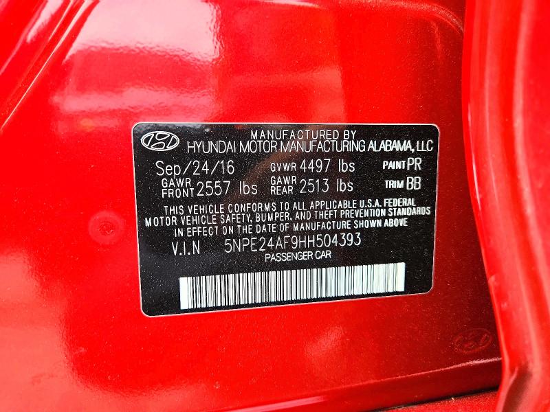 51656566 :رقم المزاد ، 5NPE24AF9HH504393 vin ، 2017 Hyundai Sonata مزاد بيع
