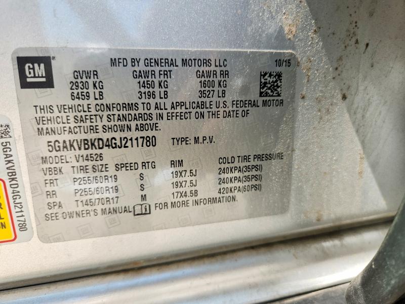 Продажа на аукционе авто 2016 Buick Enclave, vin: 5GAKVBKD4GJ211780, номер лота: 49920436