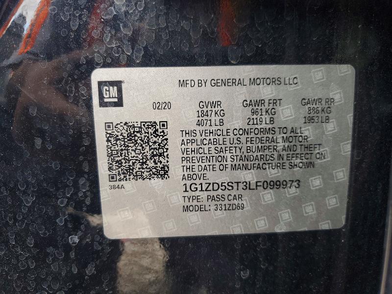 Продажа на аукционе авто 2020 Chevrolet Malibu, vin: 1G1ZD5ST3LF099973, номер лота: 48867106