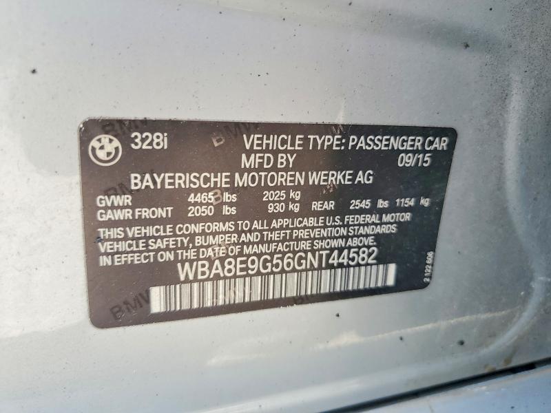 2016 Bmw 328 მანქანა იყიდება აუქციონზე, vin: WBA8E9G56GNT44582, აუქციონის ნომერი: 50740396