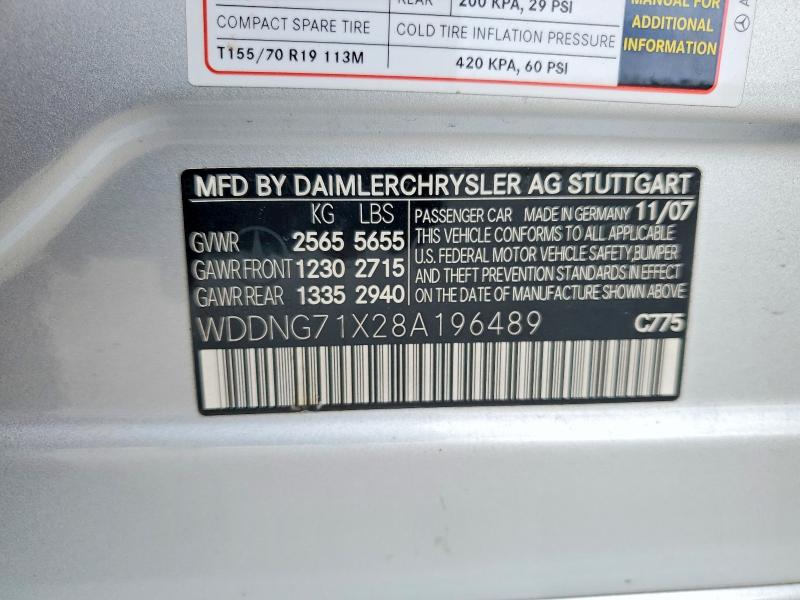 Aukcja sprzedaży 2008 Mercedes-benz S, vin: WDDNG71X28A196489, numer aukcji: 49867006