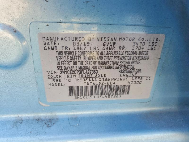 Продаж на аукціоні авто 2015 Nissan Versa Note, vin: 3N1CE2CP3FL427383, номер лоту: 49569616