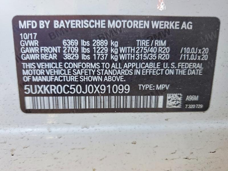 Продажа на аукционе авто 2018 Bmw X5, vin: 5UXKR0C50J0X91099, номер лота: 50698866