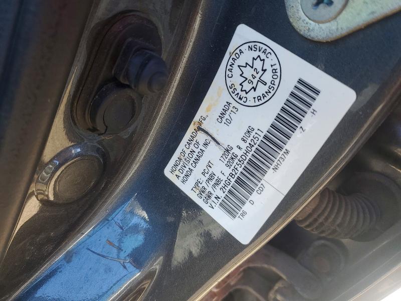 Aukcja sprzedaży 2013 Honda Civic, vin: 2HGFB2F55DH042511, numer aukcji: 49825196
