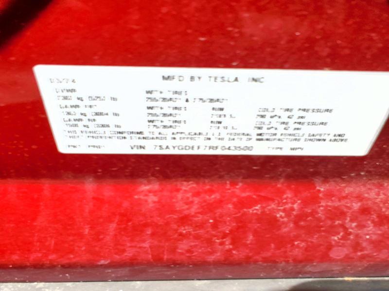Продажа на аукционе авто 2024 Tesla Model Y, vin: 7SAYGDEF7RF043500, номер лота: 51606836