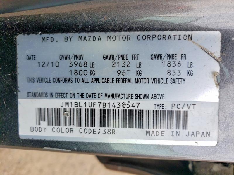 Aukcja sprzedaży 2011 Mazda 3, vin: JM1BL1UF7B1438547, numer aukcji: 49273806