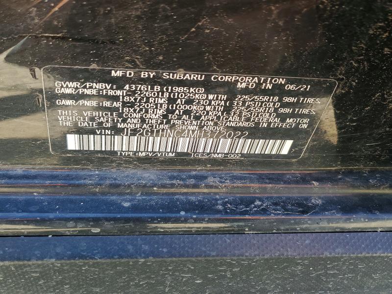 Aukcja sprzedaży 2021 Subaru Crosstrek, vin: JF2GTHNC4MH372022, numer aukcji: 49867276