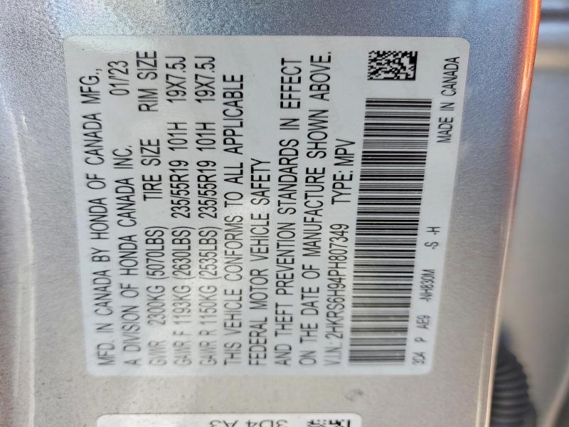 Aukcja sprzedaży 2023 Honda Cr-v, vin: 2HKRS6H94PH807349, numer aukcji: 50652756