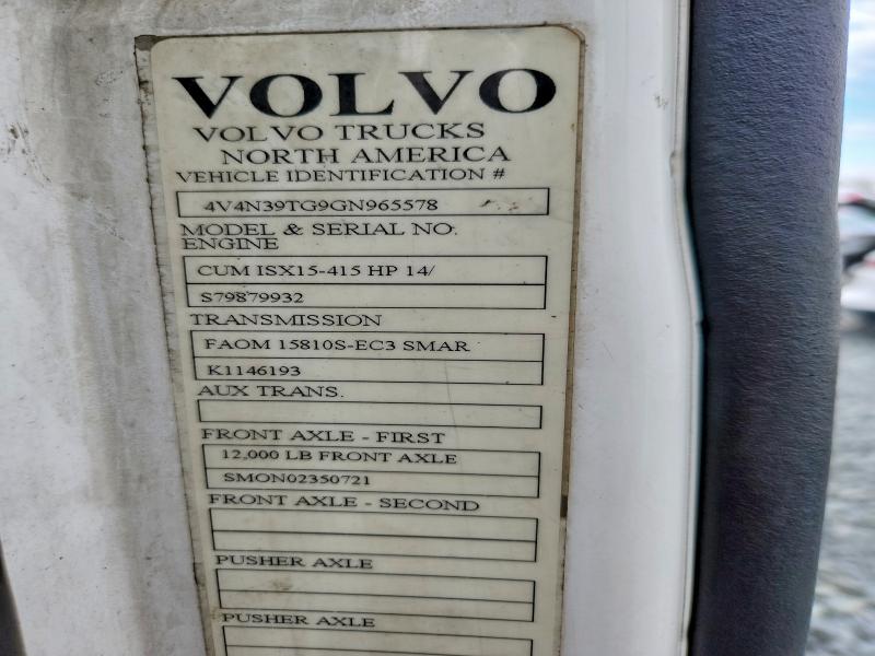 2016 Volvo Vnl მანქანა იყიდება აუქციონზე, vin: 4V4N39TG9GN965578, აუქციონის ნომერი: 50605866