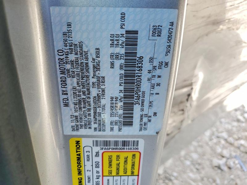 Aukcja sprzedaży 2013 Ford Fusion, vin: 3FA6P0HR0DR168306, numer aukcji: 50735276