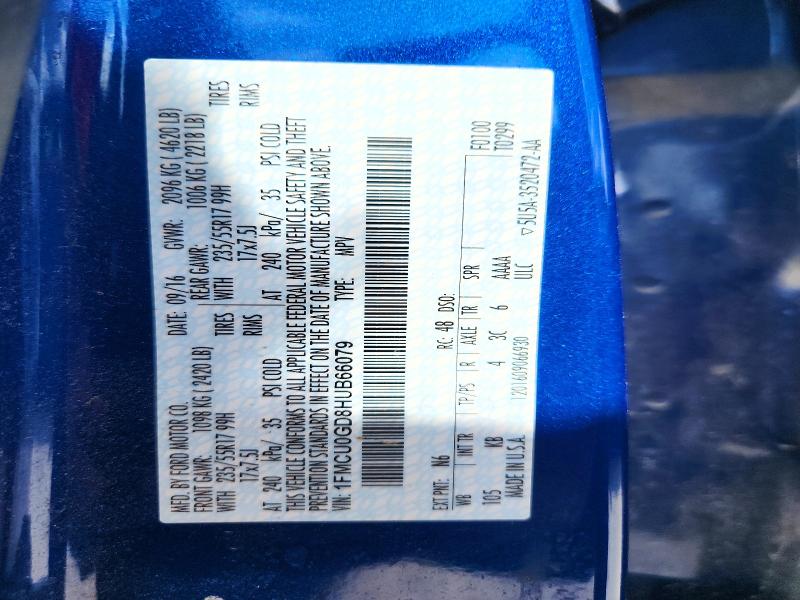 49654406 :رقم المزاد ، 1FMCU0GD8HUB66079 vin ، 2017 Ford Escape مزاد بيع