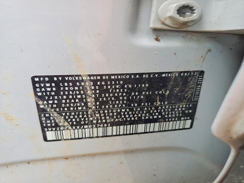 49576086 :رقم المزاد ، 3VV2B7AXXJM027682 vin ، 2018 Volkswagen Tiguan مزاد بيع