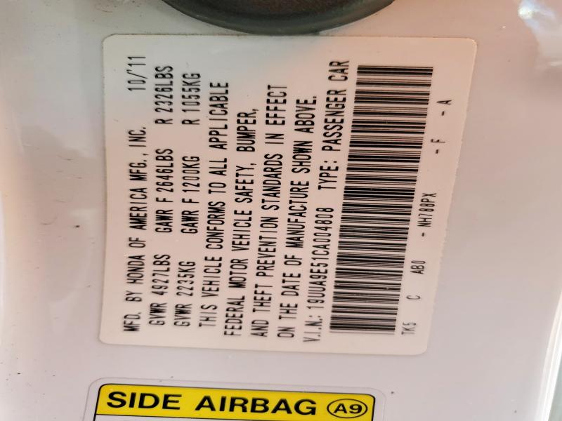 2012 Acura Tl მანქანა იყიდება აუქციონზე, vin: 19UUA9E51CA004808, აუქციონის ნომერი: 52007846