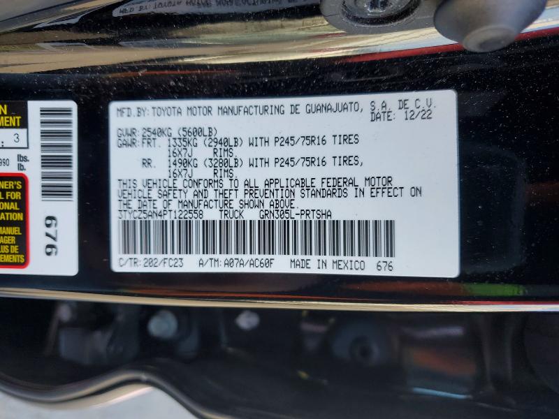 Aukcja sprzedaży 2023 Toyota Tacoma, vin: 3TYCZ5AN4PT122558, numer aukcji: 48692296