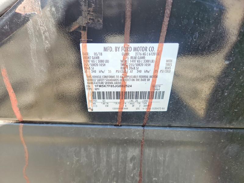 Aukcja sprzedaży 2018 Ford Explorer, vin: 1FM5K7F85JGB62524, numer aukcji: 50239306