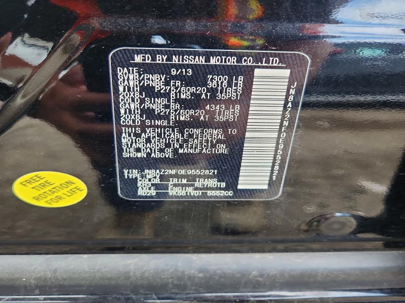 48192706 :رقم المزاد ، JN8AZ2NF0E9552821 vin ، 2014 Infiniti Qx80 مزاد بيع