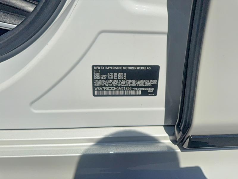 Продаж на аукціоні авто 2017 Bmw 750, vin: WBA7F0C3XHGM21856, номер лоту: 49498046
