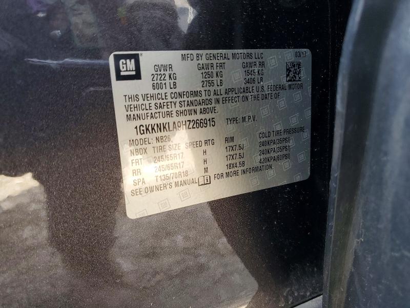 2017 Gmc Acadia მანქანა იყიდება აუქციონზე, vin: 1GKKNKLA9HZ266915, აუქციონის ნომერი: 48292946