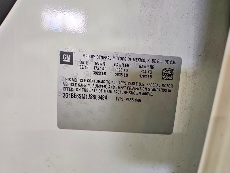 Продаж на аукціоні авто 2018 Chevrolet Cruze, vin: 3G1BE6SM1JS609484, номер лоту: 48929936