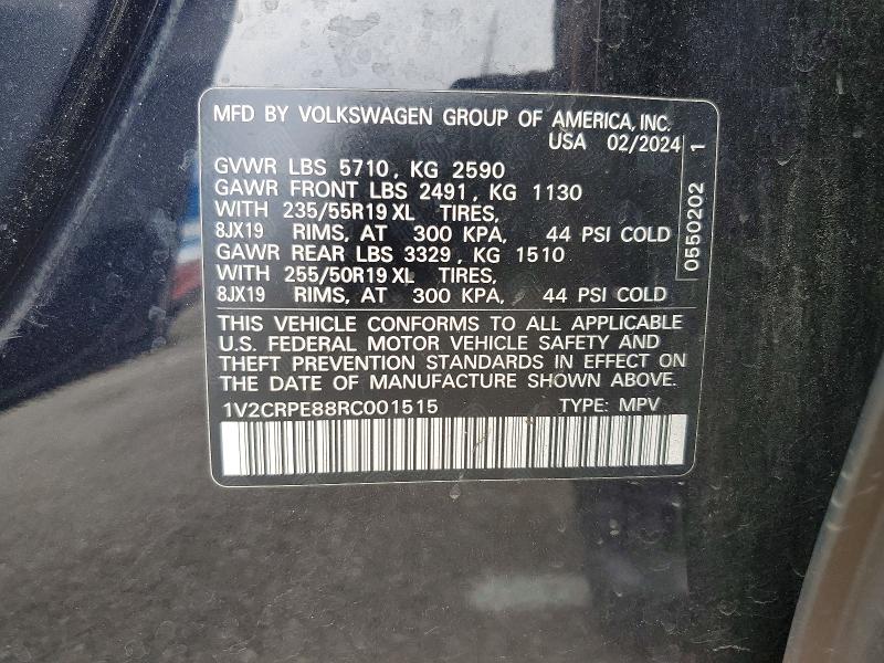 49512266 :رقم المزاد ، 1V2CRPE88RC001515 vin ، 2024 Volkswagen Id.4 مزاد بيع