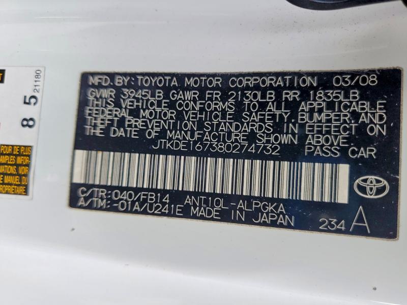 Продаж на аукціоні авто 2008 Scion Tc, vin: JTKDE167380274732, номер лоту: 51356546