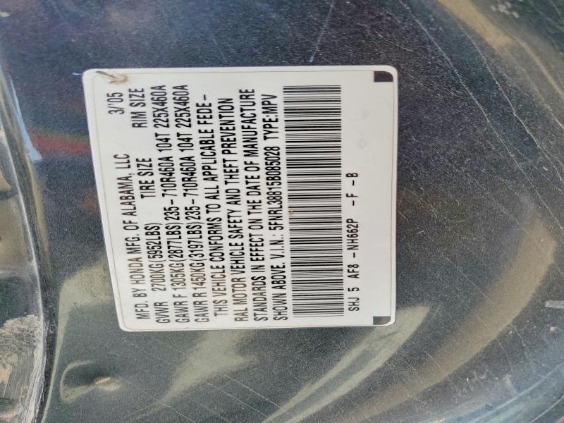 52018596 :رقم المزاد ، 5FNRL38815B085028 vin ، 2005 Honda Odyssey مزاد بيع