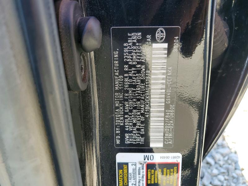 Auction sale of the 2010 Toyota Camry, vin: 4T1BK3EK9AU111618, lot number: 49007316