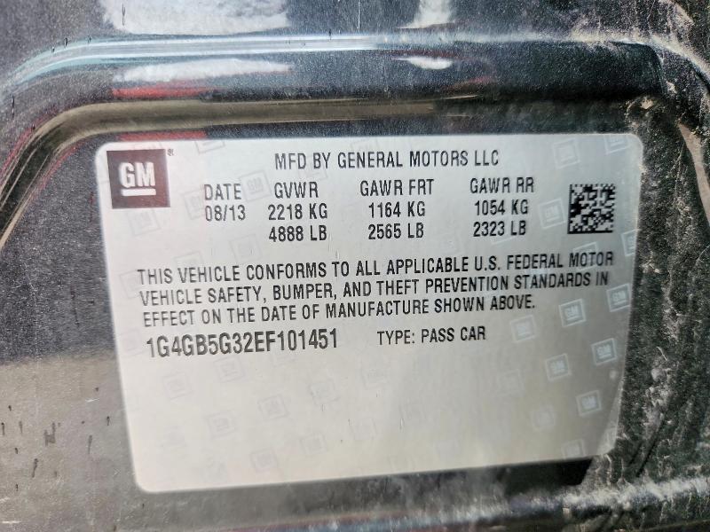 51722386 :رقم المزاد ، 1G4GB5G32EF101451 vin ، 2014 Buick Lacrosse مزاد بيع