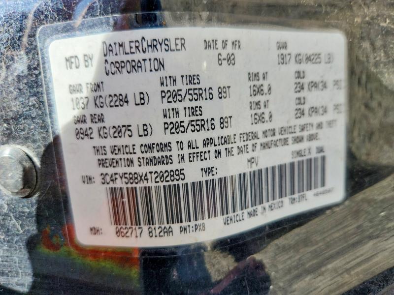 Auction sale of the 2004 Chrysler Pt Cruiser, vin: 3C4FY588X4T202895, lot number: 49680426
