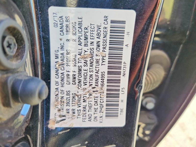 Aukcja sprzedaży 2017 Honda Civic, vin: 2HGFC1F78HH644995, numer aukcji: 50097396