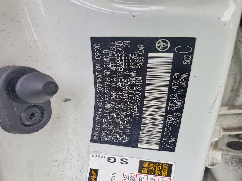 51325576 :رقم المزاد ، JTDEPMAEXMJ139104 vin ، 2021 Toyota Corolla مزاد بيع