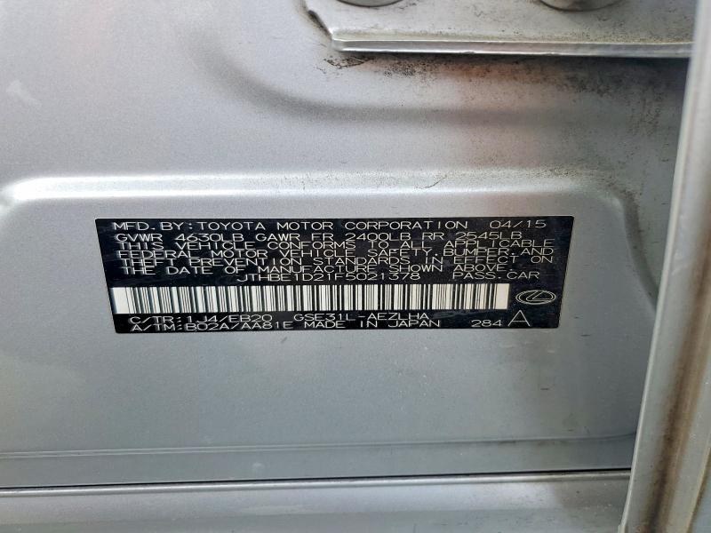 Aukcja sprzedaży 2015 Lexus Is 350, vin: JTHBE1D21F5021378, numer aukcji: 48716246