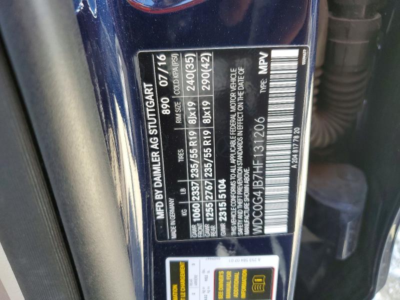 48718946 :رقم المزاد ، WDC0G4JB7HF131206 vin ، 2017 Mercedes-benz Glc مزاد بيع