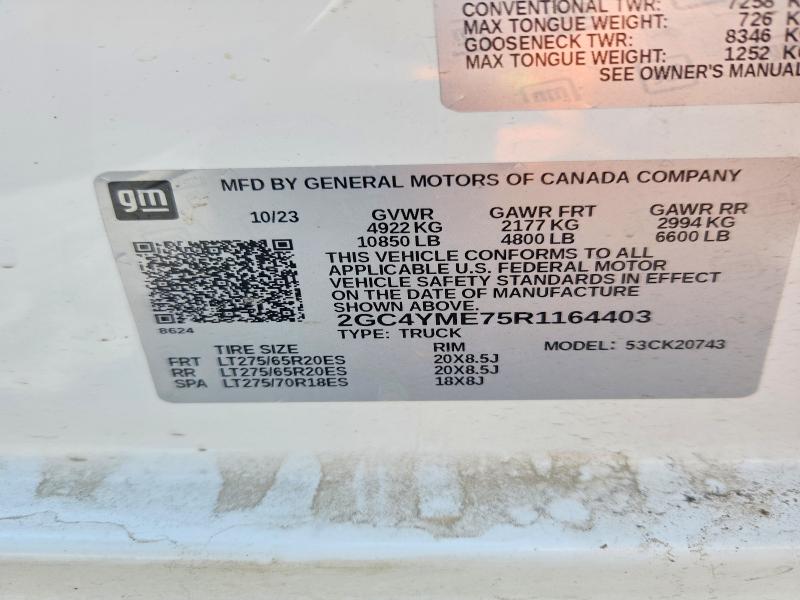 48921076 :رقم المزاد ، 2GC4YME75R1164403 vin ، 2024 Chevrolet Silverado مزاد بيع