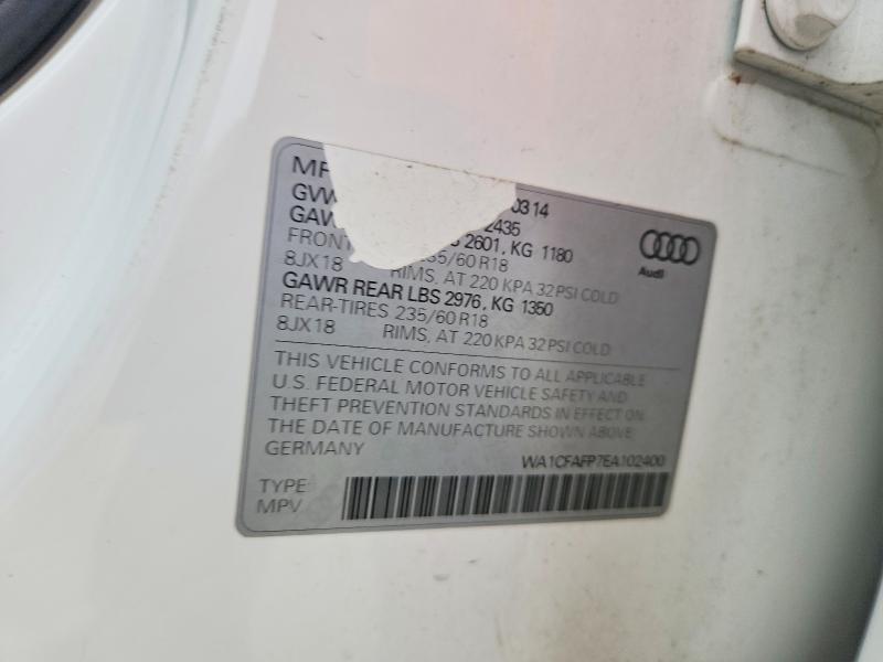Aukcja sprzedaży 2014 Audi Q5, vin: WA1CFAFP7EA102400, numer aukcji: 49234406