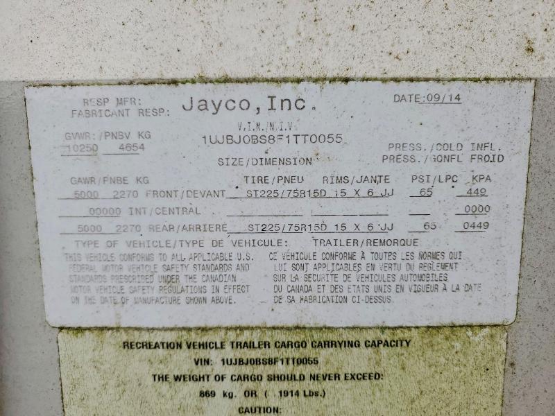 Продажа на аукционе авто 2015 Jayco Jay Flight, vin: 1UJBJ0BS8F1TT0055, номер лота: 50902766