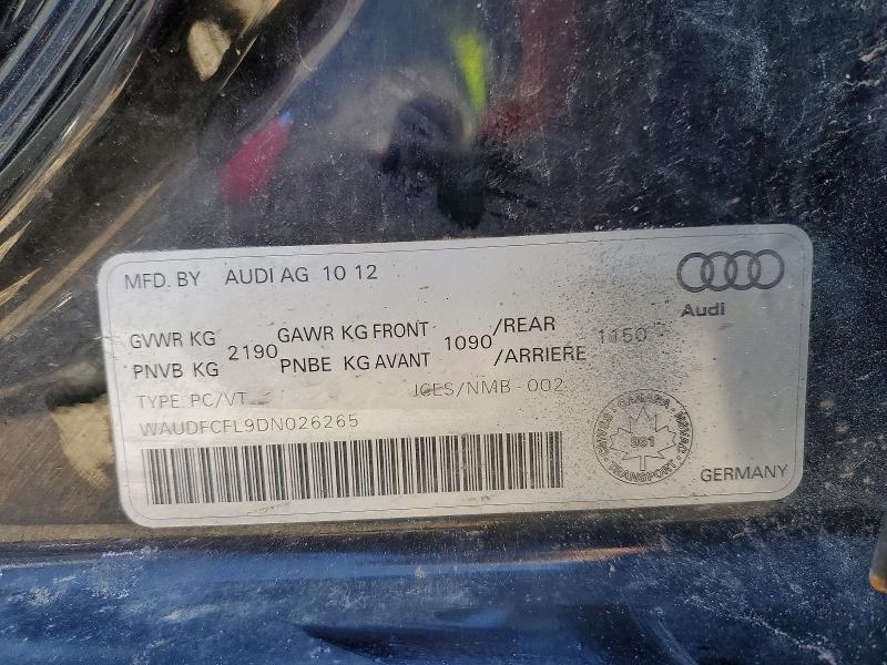 50494826 :رقم المزاد ، WAUDFCFL9DN026265 vin ، 2013 Audi A4 مزاد بيع
