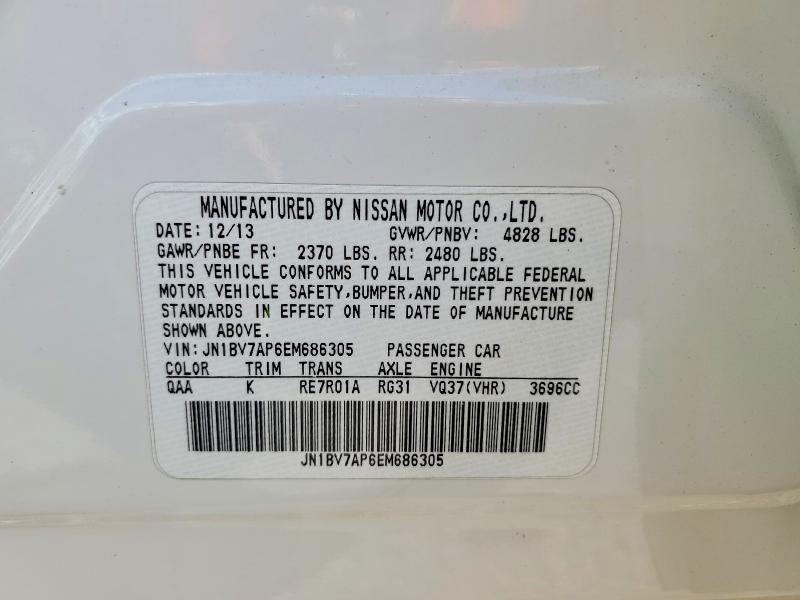 Продаж на аукціоні авто 2014 Infiniti Q50, vin: JN1BV7AP6EM686305, номер лоту: 48697026