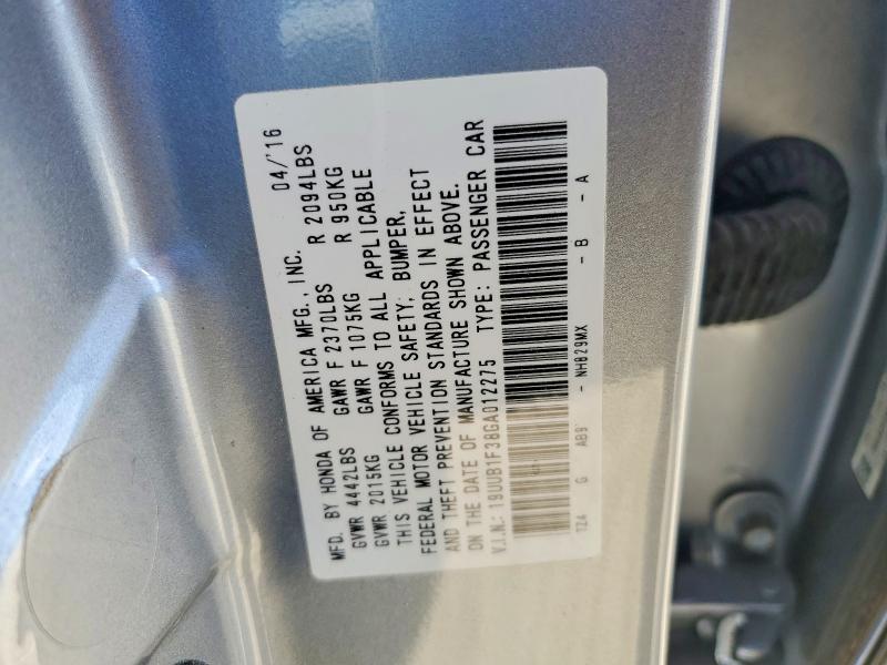Продаж на аукціоні авто 2016 Acura Tlx, vin: 19UUB1F38GA012275, номер лоту: 48962186